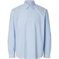 Selected Camicia A Maniche Lunghe Uomini Blu XXL