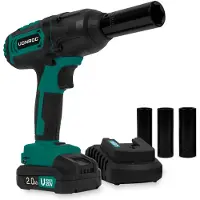 Vonroc Avvitatore a impulsi a batteria 20V - 4 impostazioni: 100/200/300/400Nm - Include 4 bussole | Include batteria 2.0Ah e caricabatterie