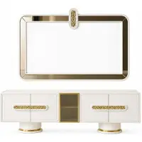Xl Moebel Gmbh Set da salotto con mobile TV basso e cornice TV: mobili multimediali dal design moderno