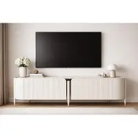 Xl Moebel Gmbh Mobile TV beige, lussuosa consolle TV in legno, mobili per la TV per il soggiorno