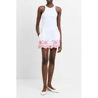 French Connection Alissa Emb Hem Cotton Shorts White/raspberry Pink Taglia: S | Pantaloncini Outlet | Donna | Rosa
