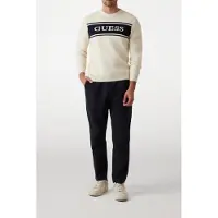 Guess Marciano GUESS Flick Cn Blocking Sw Pearl White Taglia: M | Maglie a manica lunga Outlet | Uomo | Bianco