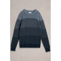 White Stuff Twisted Colourblock Crew Dark Navy Taglia: L | Maglioni a maglia Outlet | Uomo | Blu