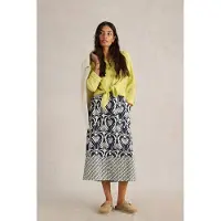 White Stuff Elle Linen Blend Skirt Navy Print Taglia: 24 REGULAR | Minigonne Outlet | Donna | Bianco