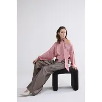 Summum Woman Top Scarf Hammered Viscose Antique Pink Taglia: 38 | Maglie a manica lunga Outlet | Donna | Rosa