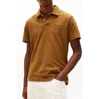 Tommy Hilfiger Reverse Terry Embroidered Polo Highland Khaki Taglia: L | Polo Outlet | Uomo | Marrone