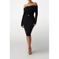 Guess Marciano GUESS Giada Ls Off Shoulde Jet Black A996 Taglia: 44 | Abiti Midi Outlet | Donna | Nero