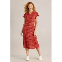 White Stuff Ellie Linen Jersey Dress Red Multi Taglia: 18 REGULAR | Abiti Midi Outlet | Donna | Bianco