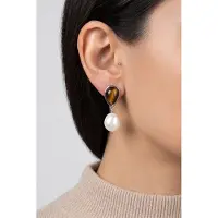 Purelei Tiger's Eye Pearl Perlenohrringe Silver Taglia: OS | Orecchini Outlet | Donna | Bianco