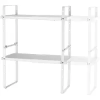 OEM Organizzatore per ripiani di armadi da cucina, espandibile, design impilabile, colore bianco