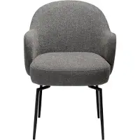 Ebuy24 Sedia da pranzo Bae Dan con braccioli, base girevole in bouclé marrone chiaro.