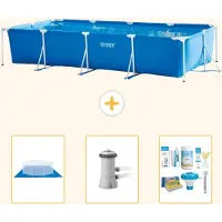 Intex Piscina fuori terra rettangolare - 450x220x84 cm - Struttura in 4 parti - Modello S21260