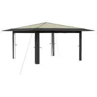 vidaXL Gazebo senza pareti laterali, 4 x 4 metri, color crema e antracite