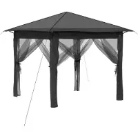 vidaXL Gazebo con 4 pareti laterali, dimensioni 2,6 x 2,6 m, colore grigio chiaro e antracite