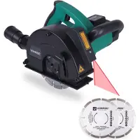 Vonroc Scanalatrice da muro 1700W - 150mm con guida laser | Incl. 4 dischi diamantati