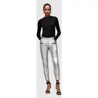 AllSaints Suri Lea Biker Jean Silver Taglia: 6 | Pantaloni di pelle Outlet | Donna | Grigio