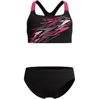 Speedo Kid's Medley Logo 2 Piece Bikini Bambini (140, nero)
