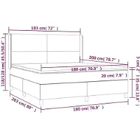 vidaXL Letto a molle con materasso blu 180x200 cm in tessuto