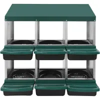 StarTech.com Nido per galline - Nido per la deposizione delle uova - 6 scomparti - Acciaio inossidabile - Per galline - Autoportante o da montare a parete - Design moderno - Verde