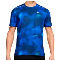 Nike Dri-Fit UV Miler AOP S/S Maglia da corsa Uomo (M, blu)