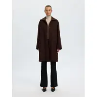 Selected Cappotto Lungo Donne Marrone 42