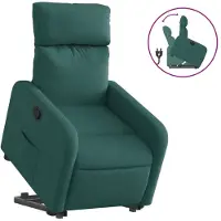 Syfax Poltrona Alzapersona Reclinabile Verde Scuro in Tessuto