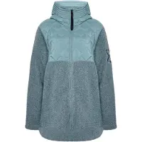 Didriksons Women's Bibi Fullzip 2 Giacca in pile Donna (38, grigio/turchese)