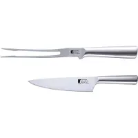 Bergner Set Coltello Da Chef E Forchettone Per Barbecue Acciaio Inossidabile