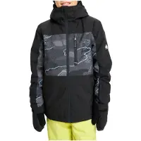 Quiksilver - Giacca da sci/snowboard - Side Hit Printed Youth Jacket Camostrokes True Black in Pelle - Taglia Bambino 10a - Nero