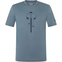 Super.natural Vintage Bike Tee Maglia merino Uomo (54 - XL, grigio/turchese)