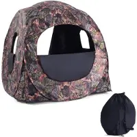 Costway Tenda da caccia pieghevole per 3 persone, Tenda da caccia per cervi tacchini con telaio in acciaio borsa 152x163cm