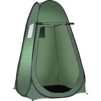 Costway Tenda spogliatoio da esterno ad apertura istantanea Pop-up portatile per campeggio, spiaggia, doccia 120x120x190cm Verde