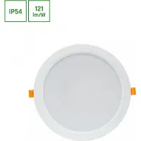 Spectrum LED Lampada da incasso Downlight DURE 3 Bianca rotonda Ø22cm IP54 24W 2900lm bianco caldo 3000K 110°