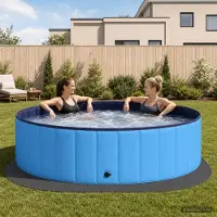 Syfax Tappetino per piscina 25 pz Ø 292 cm Rotondo Schiuma EVA Nero