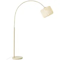 LINDBY Lampada ad arco Helin, beige, tessuto, altezza 198,5 cm