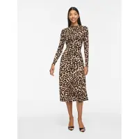 Vila Vileoa Leopard Print Vestito Lungo