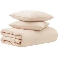 vidaXL Set di lenzuola , 2 pezzi, 200 x 220 cm, 250 g/m², cotone naturale, color beige