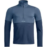 Ortovox - Polaire demi-zippée respirante - Fleece Light Zip Neck M Blue Nunatak per Uomo in Lana Vergine - Taglia L - Blu navy