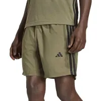 Adidas Workout Essentials Base 3 Stripes Woven Short Pantaloncini Uomo (S - Length: 7'', olivia)
