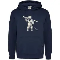 GreenBomb Ski Bear Joy Felpa con cappuccio Uomo (M, blu)