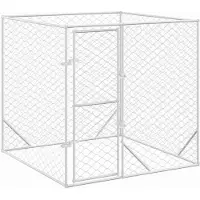 vidaXL Cuccia per cani da esterno argento 2x2x2 m Acciaio zincato