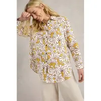 White Stuff Lydia Linen Shirt Yellow Print Taglia: 12 | Maglie a manica lunga Outlet | Donna | Bianco