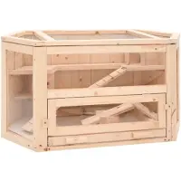vidaXL Gabbia per criceti 80x40x43 cm in legno massiccio d'abete