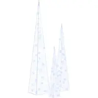 vidaXL Set di coni luminosi a LED decorazione acrilica blu 30/45/60 cm