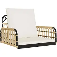 vidaXL Sedia sospesa con cuscino 63x58x39 cm in polirattan e acciaio