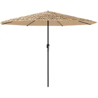 vidaXL Ombrellone con palo in acciaio Marrone 388x388x248 cm