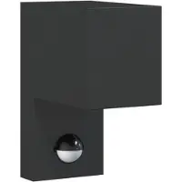 vidaXL Applique da esterno con sensore in alluminio pressofuso nero