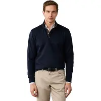 Hackett London per uomo. HM5800154 Felpa Twill Jacquard blu marino (L), Casual, Cotone, Navy