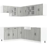 vidaXL Set di mobili da cucina 11 pezzi Kalmar grigio Sonoma in legno