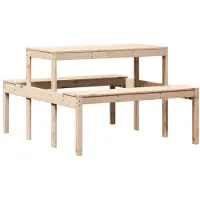 vidaXL Tavolo da picnic 110x134x75 cm in legno di pino massiccio